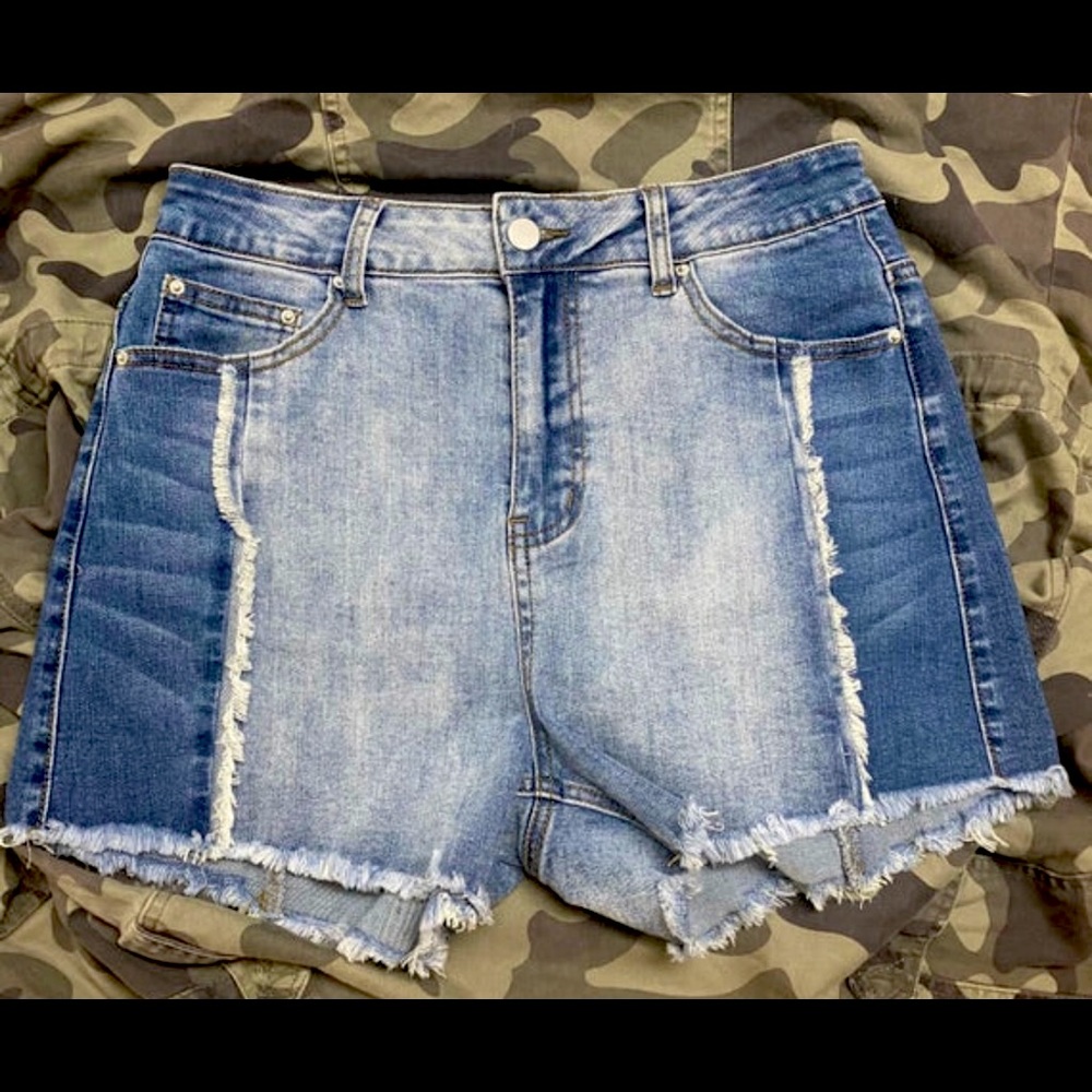 Hayden Two-Toned Frayed Shorts